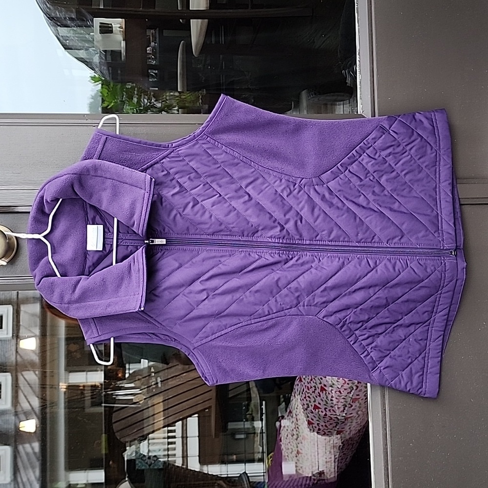 Columbia Full-Zip Nylon/Fleece Puff Vest Size S